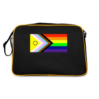 Progress Pride Flag Intersex, Pride Flag 2021 - Retro Tasche - Schwarz/Gold - Hinten