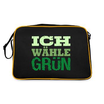 Annalena Anna 2021 Grüne Kanzlerin Bundestagswahl - Retro Tasche - Schwarz/Gold - Hinten
