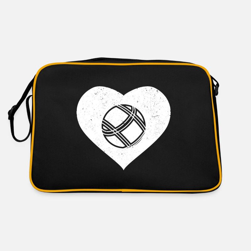 Boule Petanque Boccia Boules - Retro Tasche - Schwarz/Gold