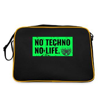 Techno Rave Raver dj hardstyle jumpstyle turntable - Sac Retro - noir/or - Dos