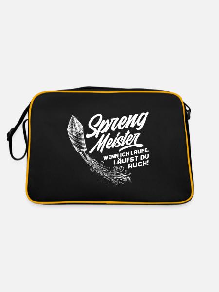 Silvester Feuerwerker Pyrotechniker Geschenk - Retro Tasche - Schwarz/Gold