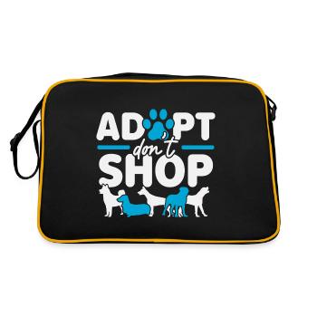 Adopt Don't Shop Tierretter Tierrechte - Retro Tasche - Schwarz/Gold - Hinten