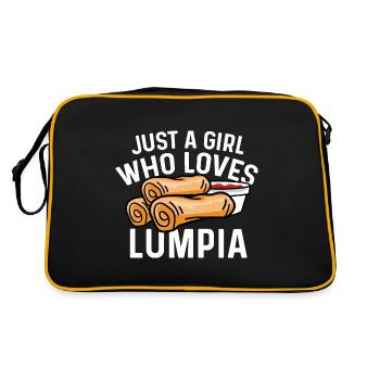 Fille Aime Lumpia Cadeau d’Amoureux de La Nourriture - Sac Retro - noir/or - Dos