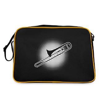 Posaune Blaskapelle Blechblasinstrument - Retro Tasche - Schwarz/Gold - Hinten