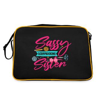 Sassy Scrapbooking Sister Funny Crafting - Retro Bag - black/gold - Back
