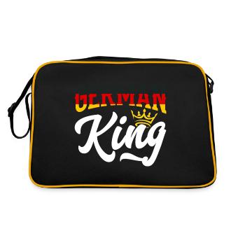 German King Germany German Flag - Retro Tasche - Schwarz/Gold - Hinten