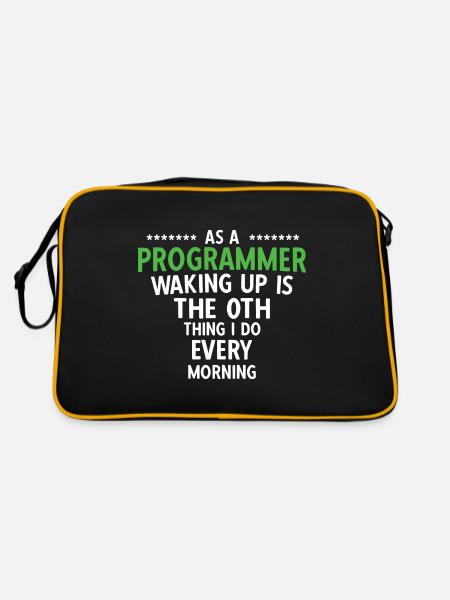 Software Ingenieur Informatiker Programmierer - Retro Tasche - Schwarz/Gold - Hinten