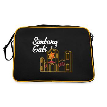 Pinoy Christmas Design für stolze Filipinos - Retro Tasche - Schwarz/Gold - Hinten