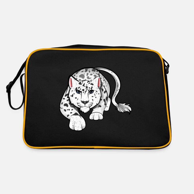 Schneeleopard Retro Tasche