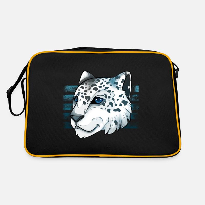 Schneeleopard Retro Tasche
