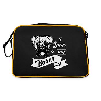 J’adore mon Boxer - Sac Retro - noir/or - Dos