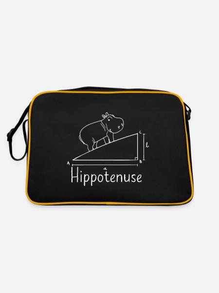 Lustiger Mathe Lehrer Spruch Mathematik - Retro Tasche - Schwarz/Gold - Hinten