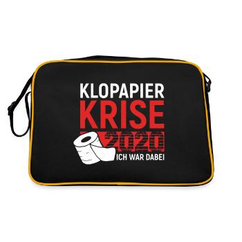Klopapier Krise 2020 - Ich war dabei - Retro Tasche - Schwarz/Gold - Hinten