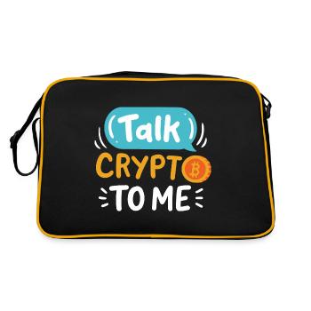 Sprich mit mir über Krypto - Retro Tasche - Schwarz/Gold - Hinten