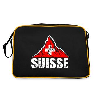 Suisse Cervin - Drapeau suisse - Sac Retro - noir/or - Dos