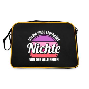 Nichte - Retro Tasche - Schwarz/Gold - Hinten