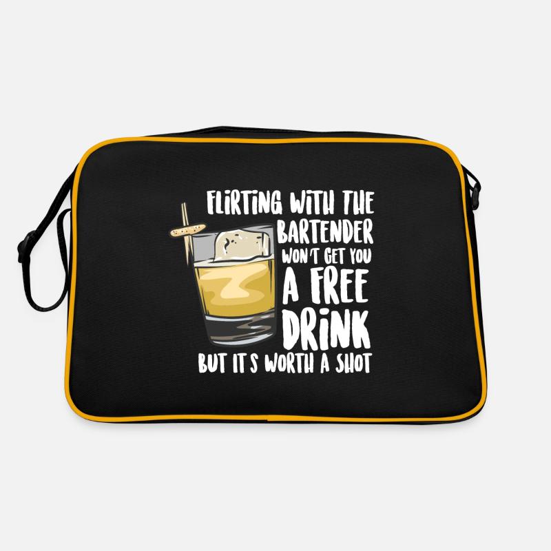 Flirten mit dem Barkeeper bringt kein Gratisgeträn Retro Tasche