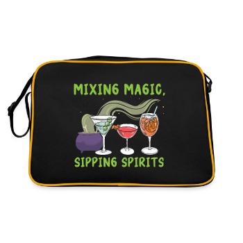 Magische Schluckspirituosen mixen Barkeeper Hallow - Retro Tasche - Schwarz/Gold - Hinten