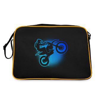 Motocross Supermoto Dirt Bike Dirt Biker - Retro Tasche - Schwarz/Gold - Hinten