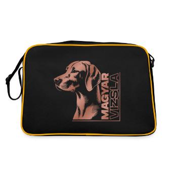 Magyar Vizsla drawing head rose gold - Retro Bag - black/gold - Back
