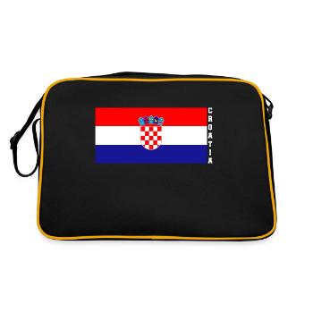 Croatie pays drapeau symbole cadeau - Sac Retro - noir/or - Dos