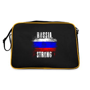Drapeau de Russie graffiti en détresse - Sac Retro - noir/or - Dos