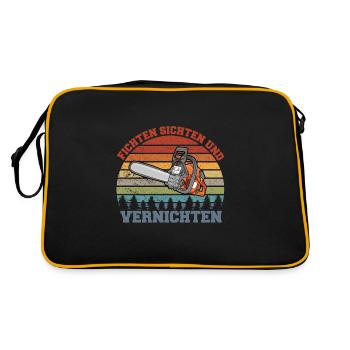 Spruce Sifting Annihilate Lumberjack Forester Saw - Retro Bag - black/gold - Back