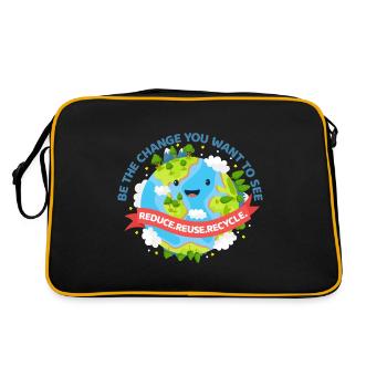 Environmental Protection Nature Conservation Environmental Gift - Retro Bag - black/gold - Back