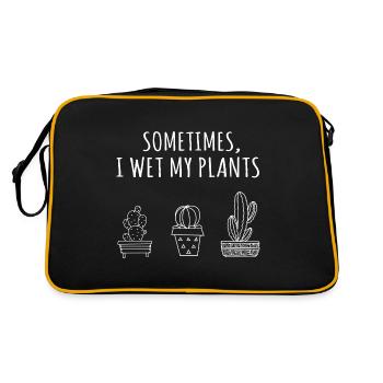 Cactus drôle Jardinier botaniques Humour - Sac Retro - noir/or - Dos