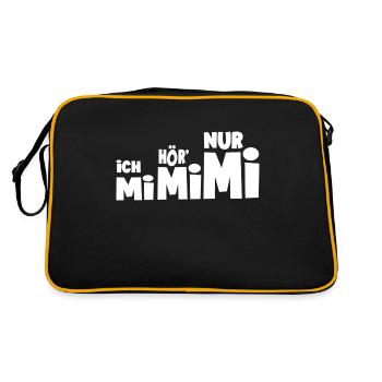 mimimi ich hör nur mimimi - Retro Tasche - Schwarz/Gold - Hinten