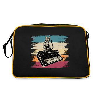 Modular Synthesizer Electronic Music Analog Cat - Retro Bag - black/gold - Back
