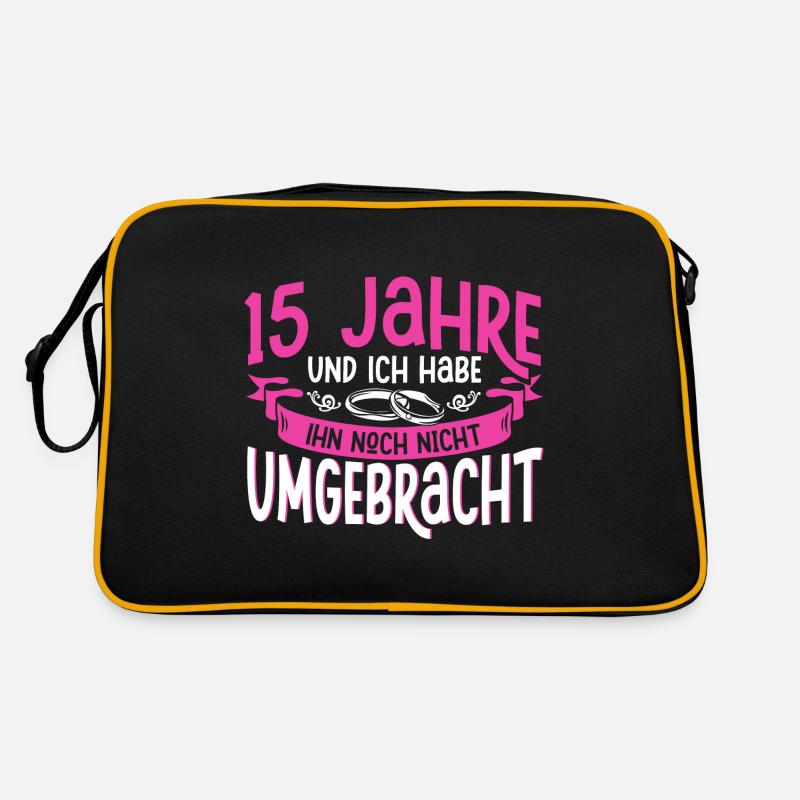 Kristallhochzeit 15. Hochzeitstag Ehepaar Geschenk Retro Tasche
