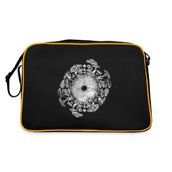 Champignon Iris Mycologie Spore Print - Sac Retro - noir/or - Dos