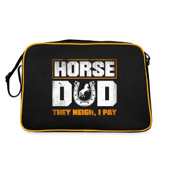 Equestrianism Equestrian Horse Riding Horse Dad - Retro Bag - black/gold - Back