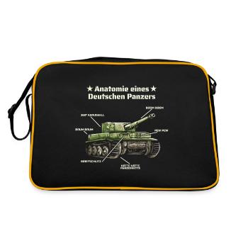 Anatomie eines Deutschen Panzers Bundeswehr Panzer - Retro Tasche - Schwarz/Gold - Hinten