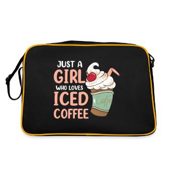 Just A Girl Who Loves Iced Coffee - Retro Tasche - Schwarz/Gold - Hinten