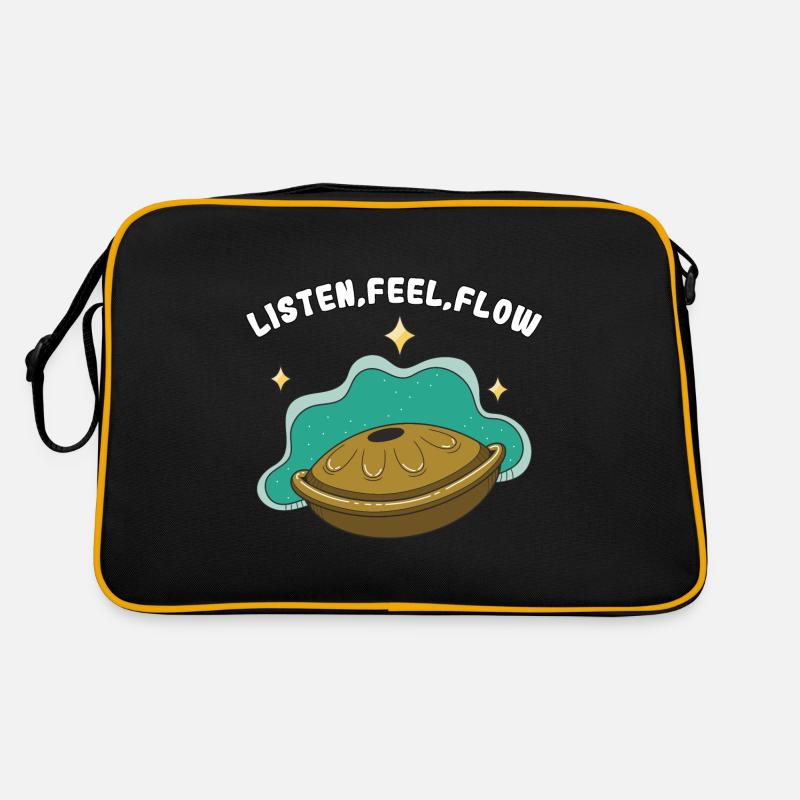 Handpan Saying Percussion Instrument Gift - Retro Bag - black/gold