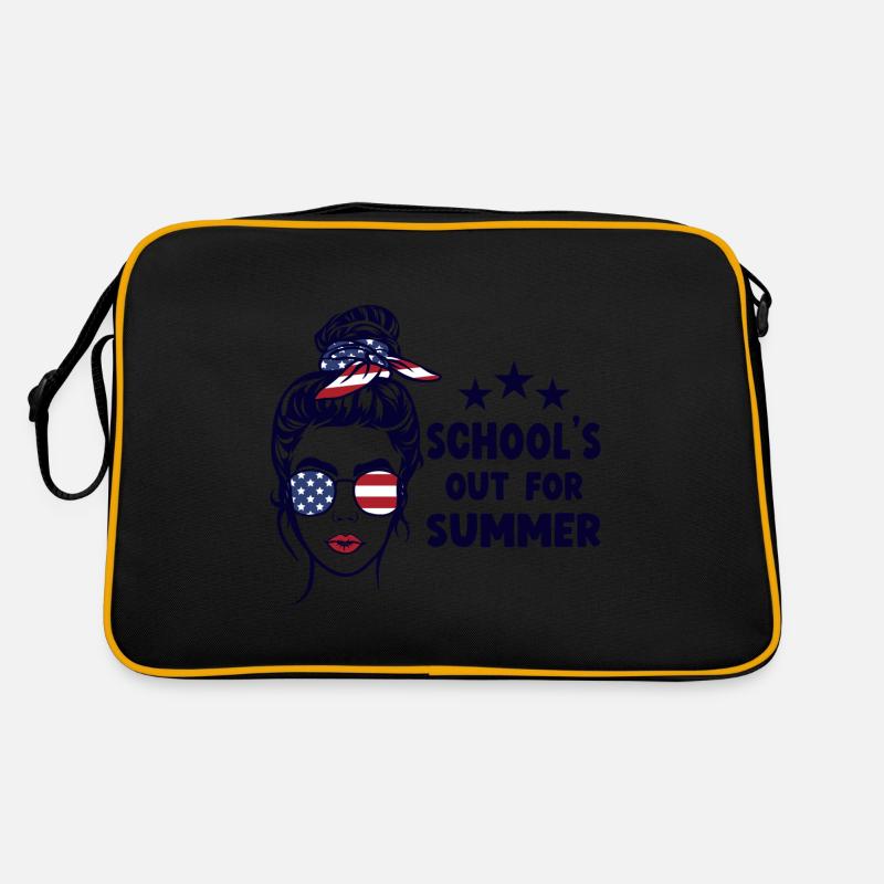 Les écoles sortent pour l’été Dernier jour d’école - Sac Retro - noir/or