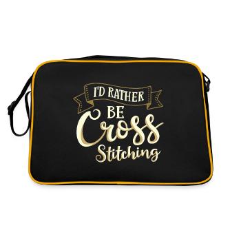 Cross Stitch Pattern Cross Stitch Needles Embroidery Weaving - Retro Bag - black/gold - Back