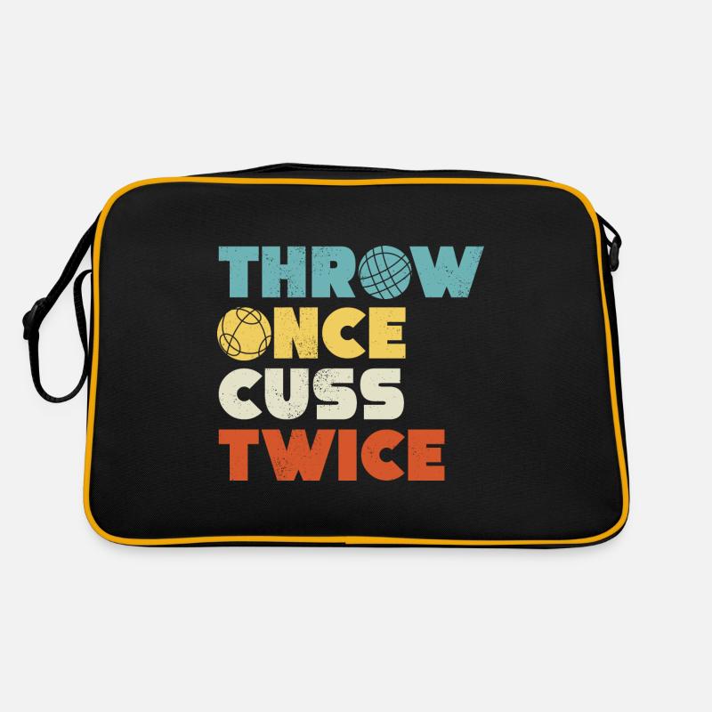 Bocce Ball Player Boules Bocce Throw Once Cuss Retro Bag
