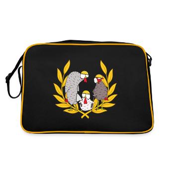 Construction Site Builder Deployment Team Mason Chickens Job - Retro Bag - black/gold - Back
