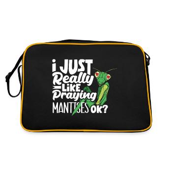Insect Bug Collector I Just Really Like Praying - Retro Bag - black/gold - Back