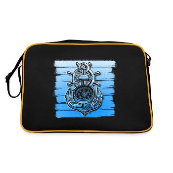 Anchor Design Ship Bateau Maritime Maritime - Sac Retro - noir/or - Dos