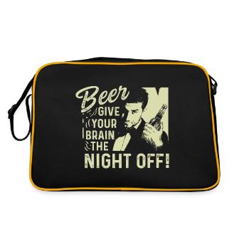 Brain Night Free Barman or Barwoman Gift - Retro Bag - black/gold - Back