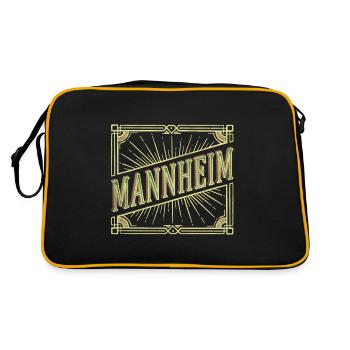 Mannheim Deutschland Stadt Schrift Vintage Retro - Retro Tasche - Schwarz/Gold - Hinten