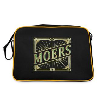 Moers Deutschland Stadt Schrift Vintage Retro - Retro Tasche - Schwarz/Gold - Hinten