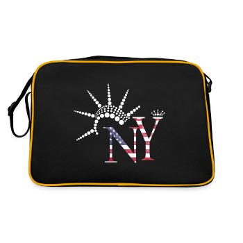 Drapeau des États-Unis Drapeau de New York Statue de la Liberté Cadeau - Sac Retro - noir/or - Dos