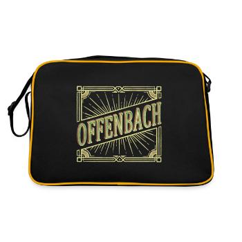 Offenbach Deutschland Stadt Schrift Vintage Retro - Retro Tasche - Schwarz/Gold - Hinten