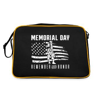 Memorial Day Remembrance & Honor Soldier Veteran USA F - Retro Bag - black/gold - Back