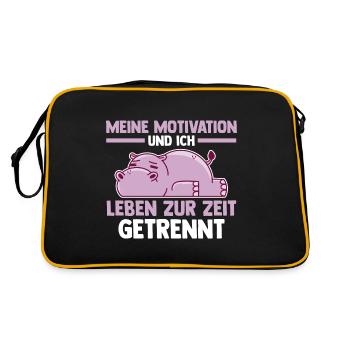 Meine Motivation und ich leben zur Zeit getrennt - Retro Tasche - Schwarz/Gold - Hinten